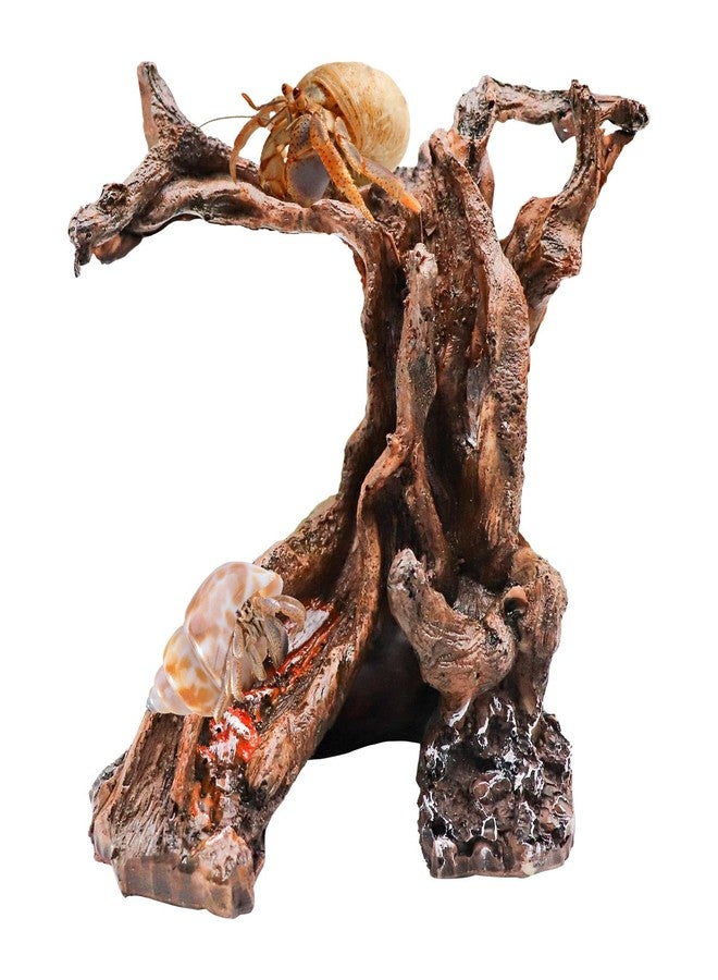 Neeenn Hermit Crab Climbing Toy, Aquarium Betta Fish Hideout Caves, Resin Tree Trunk Ornament, Tank or Aquarium Decorations, Climbing and Hide Toy for Reptile Lizard Newt Hermit Crab - Image 1